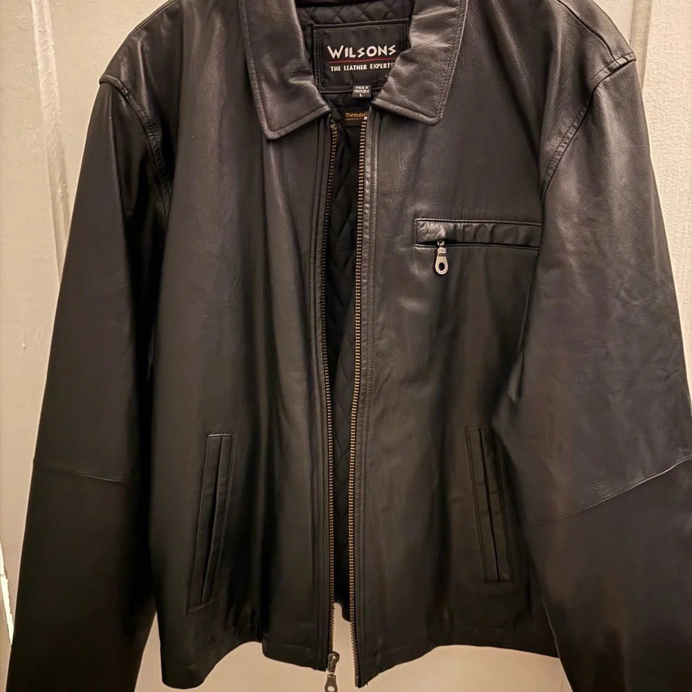 Wilson Black Leather Jacket for Men - Picture 7 of 15